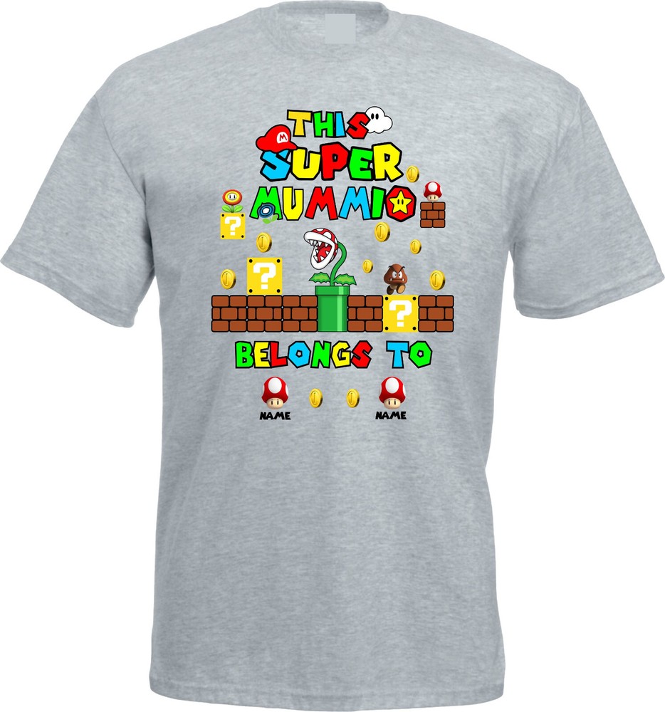 Personalised Super Mummio TShirt, Super Mummio Gaming Shirt, Funny Mario Tee Top