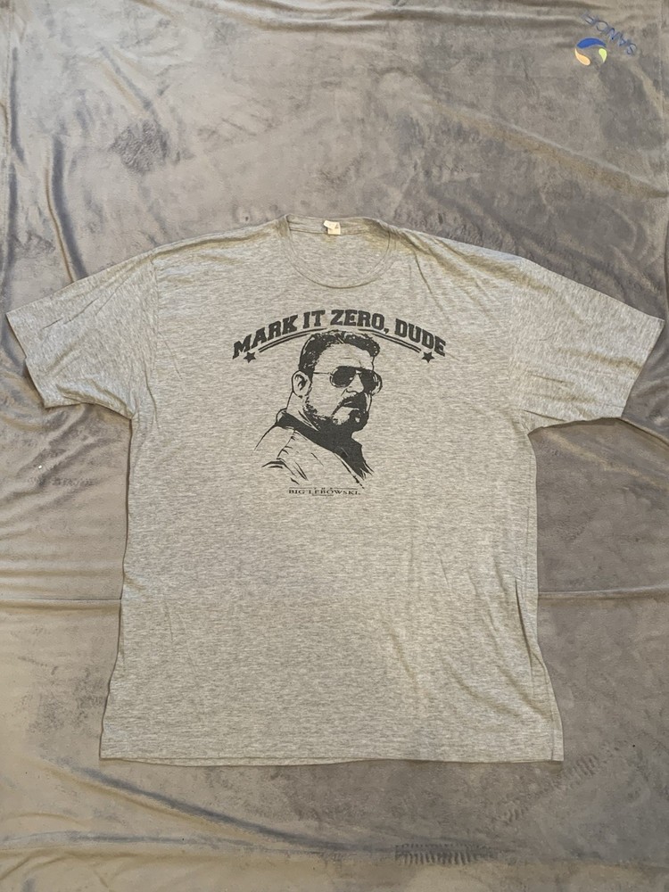 Big Lebowski Shirt Mens XXL Gray Mark It Zero Dude Movie Tee Bowling