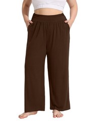 Plus Size Wide Leg Yoga Pants for Women Flowy Casual Lounge Pants Loose Pajam…
