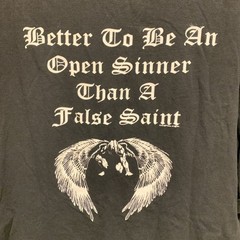 Wicked Jester Graphic T Shirt Mens 2X Black Red Open Sinner VS False Saint Y2K