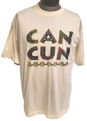 Cancun T Shirt Mens XL Vintage 1996 Watex Single Stitch Short Sleeve Spots Tags
