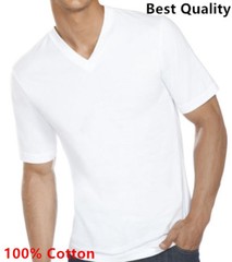 12 Pack Men’s V/Crew Neck 100% Cotton Tagless T-Shirt Undershirt Tee White S-XL