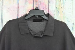 Men’s No Boundaries Oversize French Terry Polo Shirt XLARGE Charcoal Sky NEW