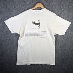 Vintage Mother Dog Studios Shirt Mens Large White 80s Art Abstract Poem Drawing