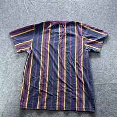 SHOUTHOUSE Shirt Mens XL Blue Striped BROOKLYN NEW YORK Embroidered Crewneck