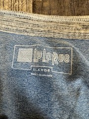 Lularoe Henley T-Shirts Cotton Blend Color Contrast Long Sleeve Hi-Low Size XL