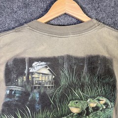 Vintage Budweiser Shirt Mens Large Green 90s Alligator Frog Quote Beer Alcohol