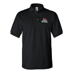 Polo Shirts for Men I Love Czech Republic Cotton Short Sleeves Golf Tees