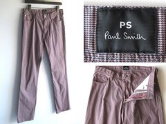 Paul Smith Hound’s Tooth 5-Pocket Pants Leather Patch Logo Japan