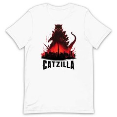 Catzilla T-Shirt, Giant Monster Cat Over City Skyline Jumper