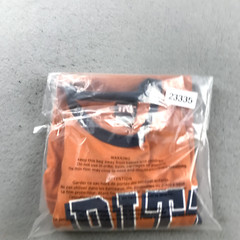 VTG PITT Shirt Mens Large Orange Cotton Contrasting Trim Pittsburgh Panthers Tee
