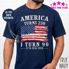 Vintage 90th Birthday Shirt Custom 90th Birthday Shirt Patriotic Birthday Shirt