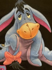 Vintage Eeyore Black TShirt Sz XL (23in W X 30in L) M&O KNITS HEAVYWEIGHT Disney