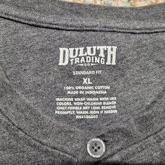 Duluth Trading Co Shirt Mens XL Gray Henley Organic Cotton Short Sleeve Work