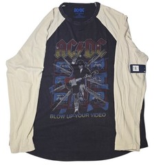 Lucky Brand AC/DC Blow Up Your Video Raglan Graphic T-Shirt Men’s Long Sleeve 2x