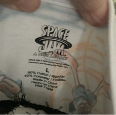 Space Jam A New Legacy Looney Tunes Graphic Print White Crew Neck T-Shirt L