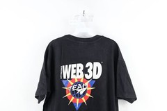 Vintage 90s Mens XL Faded Spell Out Asymmetric Web 3D Video Producer T-Shirt