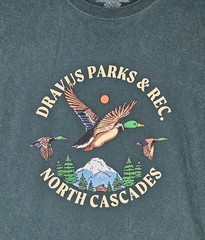 Dravus Shirt Mens Large Green North Cascades Parks Rec Duck Graphic Outdoors Tee