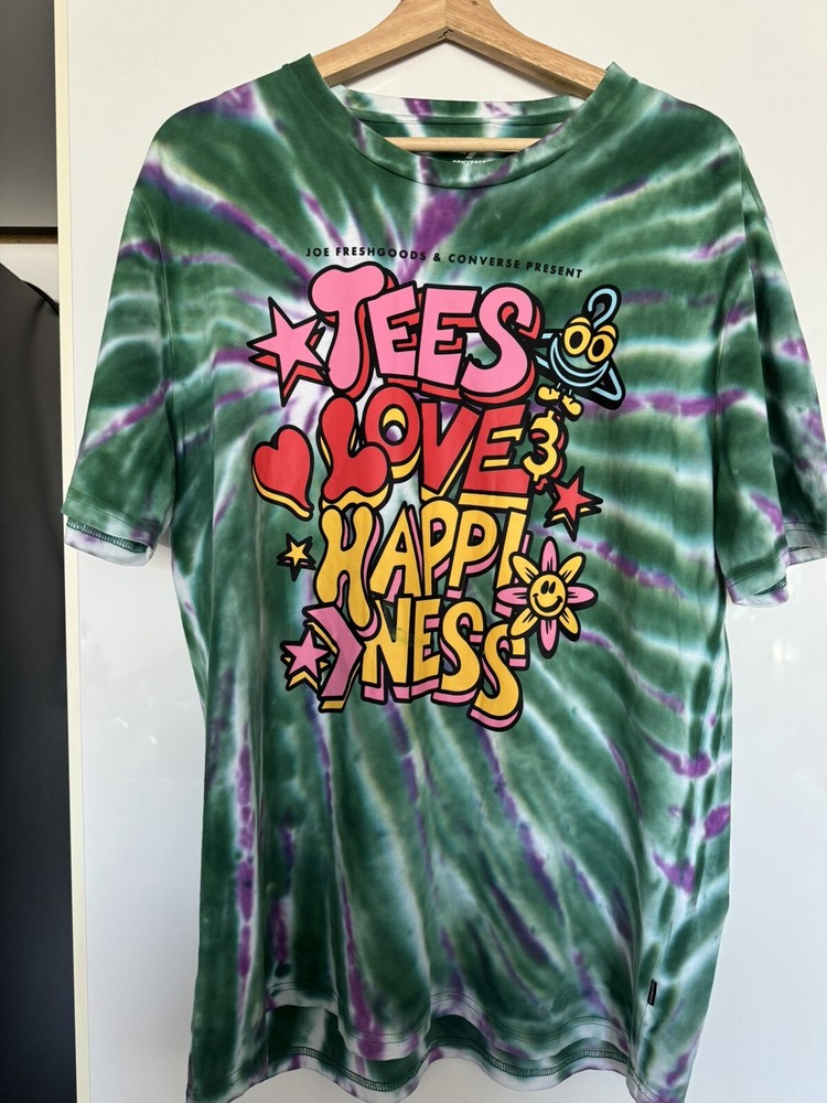 Converse Joe Freshgoods T-Shirt Men’s XL Evergreen Multicolor Tie Dye Rare VGC