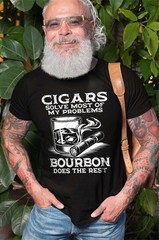 Men’s Funny Cigars and Bourbon T-shirt Father’s day tee gifts cigar t-shirt