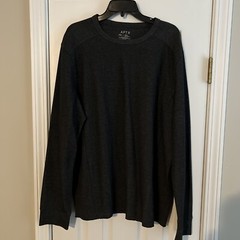 Men’s Apt. 9 Premier Flex Long Sleeve Crewneck Size: XXL, Dark Slate Heather