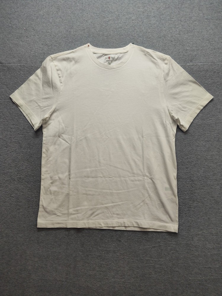 J Crew Men T Shirt M White 100% Cotton Classic Fit Short Sleeve Crew Neck Tee