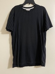 Rag & Bone Short Sleeve Geometric Dot Pattern Tshirt Tee Black Sz S