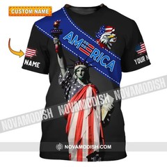 Unisex Shirt – Custom Name 3D Shirt – Liberties America Flag Color BS1717