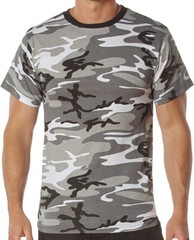 100% Cotton 5oz. Camouflage Short Sleeve T-Shirt Army Fashion Standard Fit Tee