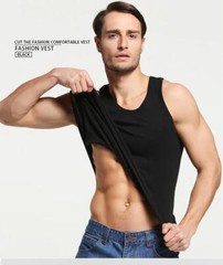 3Pcs Camiseta Sin Mangas De Algodón Para Hombres Chaleco Muscular Ropa Interior
