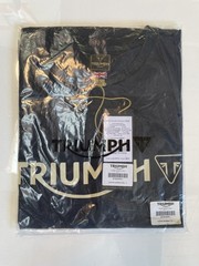 Triumph T-Shirt Mens Large Cartmel Jet Black Spellout Logo Short Sleeve Cotton