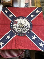 Huge 22”x22” “The South Will Rise Again” Bandana New Made In USA
