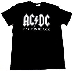 AC/DC Back In Black T-shirt AC DC Classic Hard Rock Band Tee Adult Men’s New