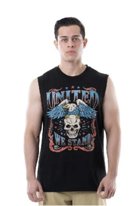 Way To Celebrate Men’s Sleeveless Black United We Stand Shirt Size Large NWT