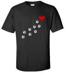 Pet Lover T-shirt Paw Print Animal Graphic Cotton Tee Cute Gift