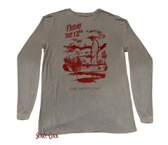 New Friday the 13th Camp Crystal Lake Horror Mens Vintage Long Sleeve T-Shirt