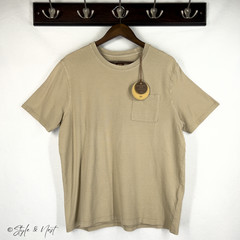 Common People Waffle Knit Tee Medium Stone Cozy Ribbed Coastal Summer