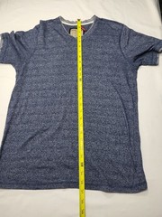 Hudson Barrow Men’s XL Blue Heathered V-Neck Short Sleeve Knit T-Shirt Trim
