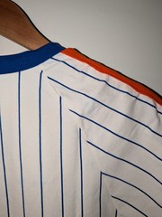 Vintage 80s New York Mets MLB Baseball Medium White Sand-Knit T-Shirt