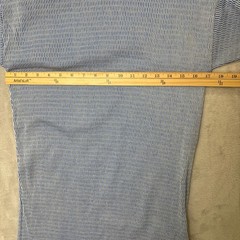 Hanes Vintage Thermal Top Blue/White Textured Weave Pattern XL 50/50 blend knit
