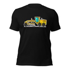 Motor Grader T-Shirt, Adult Clothing, Yellow Construction Vehicle