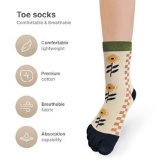 Womens Girls Toe Socks Five Fingers Cute Colorful Ankle Athletic Running Toe …