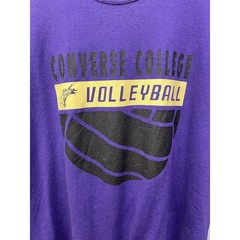 Jerzees T-Shirt Mens Large Purple Converse College Volleyball Heavyweight Blend