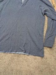 L.L.Bean River Driver Wool Henley Shirt Mens XLT Extra Large Tall Blue