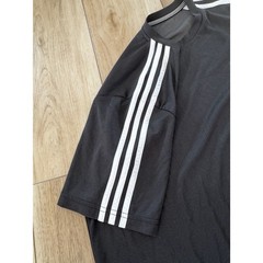 Adidas Climalite Black T-Shirt Mens Large 3 Stripe Athletic Gym Shirt Logo Sport