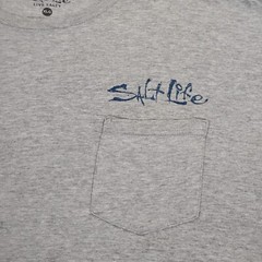 Salt Life Shirt Mens XLG Gray Fish Surf Dive Crew Fishing Beach Outdoor Travel A