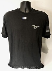 Ford Mustang T-Shirt – Black w/ Running Horse Logo & “Mustang Est 1964” Script