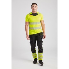 DX413 Men’s DX4 Hi Vis Safety T-Shirt – Short Sleeve Reflective Slim Fit Desi…