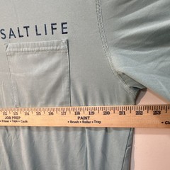 Salt Life Vapor Men’s Blue Graphic Logo Pocket Polyester Knit Tee Crew XL