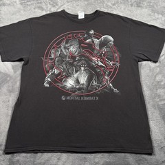 Vintage Delta T-Shirt Mens XL Black Mortal Kombat X Fighting Video Games Graphic